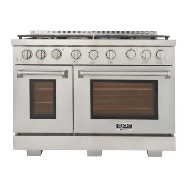 Kucht Appliance Package - 48 inch Natural Gas Range in Stainless Steel, Microwave Drawer, Refrigerator, Dishwasher, KMD-24S-KFX480