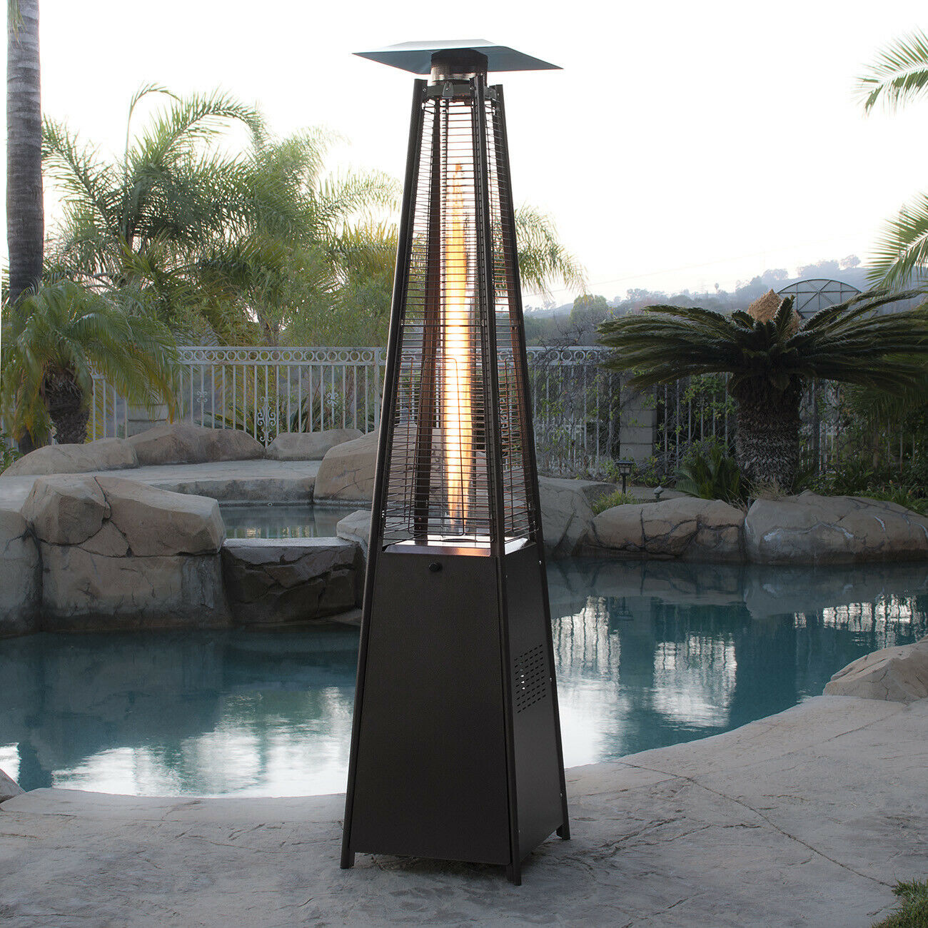 Radiance Outdoor Propane Patio Heater Gas Fire Pit Tube Lamp