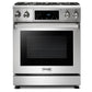Thor Kitchen 6-Piece Appliance Package - 30-Inch Gas Range with Tilt Panel, French Door Refrigerator, Wall Mount Hood, Dishwasher, Microwave Drawer, and Wine Cooler in Stainless Steel