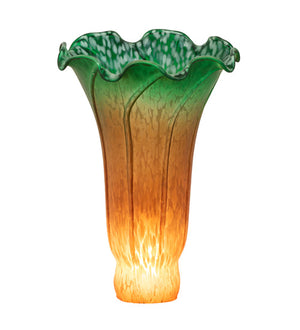 Meyda 4" Wide X 6" High Amber/Green Pond Lily Shade '10192