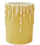 Meyda 4"W X 5.5"H Poly Resin Ivory Flat Top Candle Cover'102623