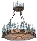 Meyda 37"W Wildlife at Pine Lake Inverted Pendant '106007