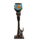 Meyda  35" High Lovers' Trangle W/Tiffany Goldfish Table Lamp- 10708