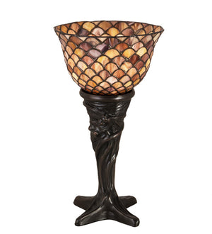 Meyda 14"H Tiffany Fishscale Mini Lamp - 108935