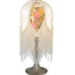 Meyda 15"H Fabric & Fringe Victorian Tulip Accent Lamp '109198