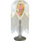 Meyda 15"H Fabric & Fringe Victorian Tulip Accent Lamp '109198