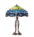 Meyda 33" High Tiffany Hanginghead Dragonfly Table Lamp- 109609