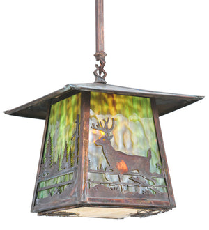 Meyda 12"Sq Stillwater Deer Creek Pendant 111475