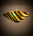 Meyda 18"W Metro Fusion Penna Di Pavone Glass Inverted Pendant '114438