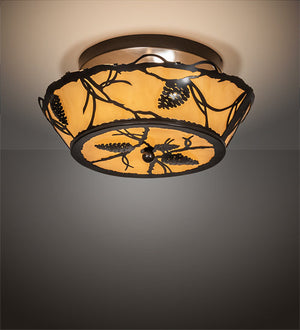Meyda 16" Wide Pinecone Flushmount '114752