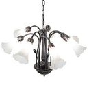 Meyda  24" Wide White Tiffany Pond Lily 7 LT Chandelier '11621
