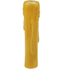 Meyda 1"W X 6"H Poly Resin Honey Amber Flat Top Candle Cover '117431