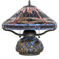 Meyda 16" High Tiffany Hanginghead Dragonfly Cone Table Lamp - 118749