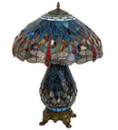 Meyda 25" High Tiffany Hanginghead Dragonfly Table Lamp - 118840