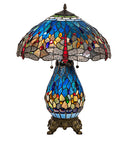 Meyda 25" High Tiffany Hanginghead Dragonfly Table Lamp - 118840