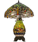 Meyda 25"H Tiffany Hanginghead Dragonfly Lighted Base Table Lamp '118845