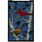 Meyda 13"W X 10"H Cardinals Morning Stained Glass Window '119436