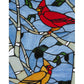 Meyda 13"W X 10"H Cardinals Morning Stained Glass Window '119436