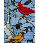 Meyda 13"W X 10"H Cardinals Morning Stained Glass Window '119436
