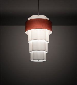 Meyda 36" Wide Cilindro 4 Tier Textrene Pendant 124490