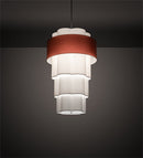 Meyda 36" Wide Cilindro 4 Tier Textrene Pendant 124490