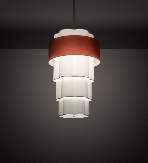 Meyda 36" Wide Cilindro 4 Tier Textrene Pendant 124490