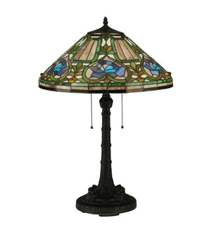 Meyda 26.5"H Tiffany Floral Table Lamp '124816