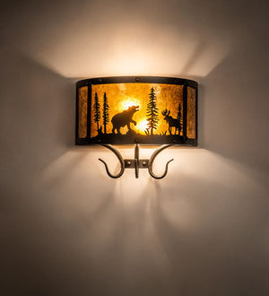 Meyda 13.5" Wide Wildlife at Pine Lake Wall Sconce 126762