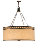 Meyda 36"W Cilindro Quatrefoil Textrene Pendant 128049