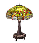 Meyda 31" High Tiffany Hanginghead Dragonfly Table Lamp - 129745