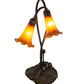 Meyda 16" High Amber Tiffany Pond Lily 2 LT Accent Lamp '12980