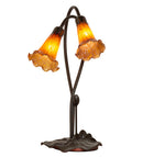 Meyda 16" High Amber Tiffany Pond Lily 2 LT Accent Lamp '12980