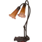 Meyda 16" High Amber/Purple Pond Lily 2 LT Table Lamp '13008