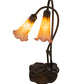 Meyda 16" High Amber/Purple Pond Lily 2 LT Table Lamp '13008