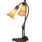 Meyda 16" High Amber/Purple Pond Lily 2 LT Table Lamp '13008