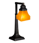 Meyda 20" High Bungalow Frosted Amber Desk Lamp 130167