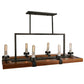 Meyda 38" Long Grand Terrace 6 Light Oblong Chandelier - 133419