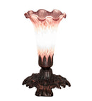Meyda 7" High Lavender Tiffany Pond Lily Victorian Mini Lamp '13502