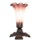 Meyda 7" High Lavender Tiffany Pond Lily Victorian Mini Lamp '13502