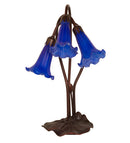 Meyda 16" High Blue Tiffany Pond Lily 3 LT Accent Lamp '13746