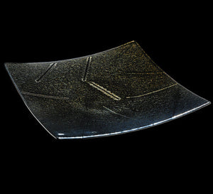 Meyda 13.75"Sq Metro Fusion Goldfusion Glass Plate '138981