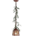 Meyda 5.5"sq Pine Branch Valley View Led Mini Pendant - 142074