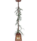 Meyda 5.5"sq Pine Branch Valley View Led Mini Pendant - 142074