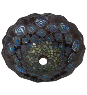 Meyda 16"W Tiffany Peacock Feather Shade '14475