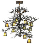 Meyda 52"W Pine Branch Valley View 12 LT W/Uplights LED Chandelier- 145107