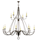 Meyda 68" Wide Bell 12 Light Two Tier Chandelier- 146889