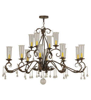 Meyda 62" Long Windsor 14 Light Oblong Chandelier- 146948