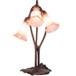 Meyda 16" High Pink Tiffany Pond Lily 3 Light Accent Lamp '14728