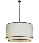 Meyda 48"W Cilindro White 2 Tier Textrene Pendant '153491