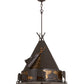 Meyda 24"W Teepee w/ Buffalo Pendant 15381